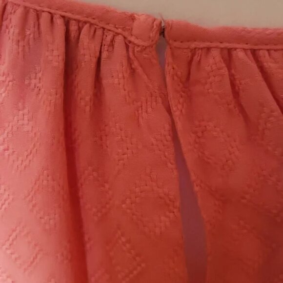 1.STATE Ruffled Halter Neck Smocked Waist Coral Mini Dress Sz 4 - Picture 4 of 8